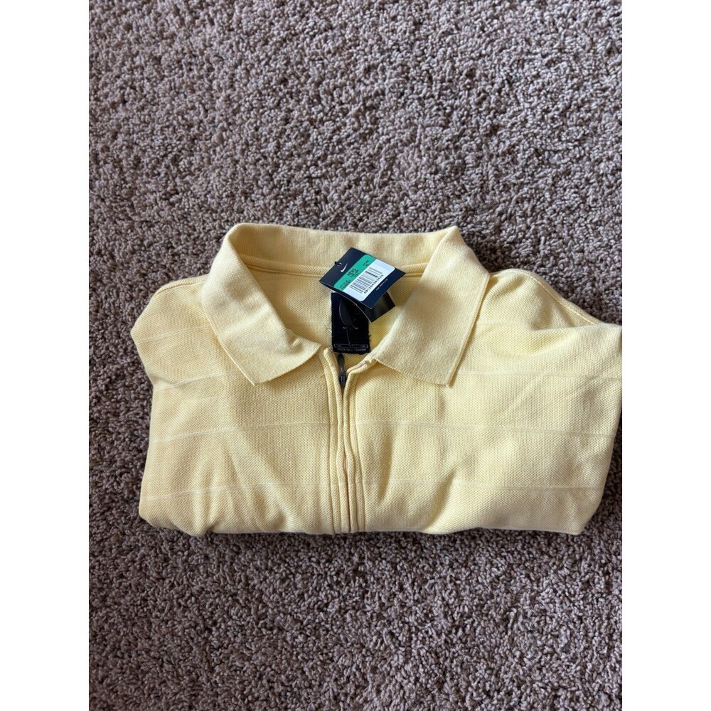 Nike Men's Light Yellow Zip Polo